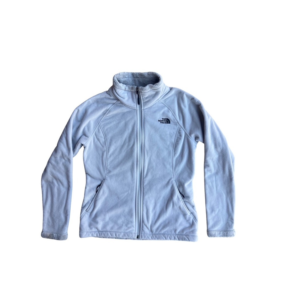 The North Face Women's Osito Full Zip Fleece S Jacket Light Gray NF00CTP8 Logo